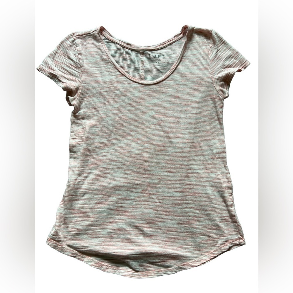 NWOT Loft t-shirt, XS, pink & white stripes, activewear light